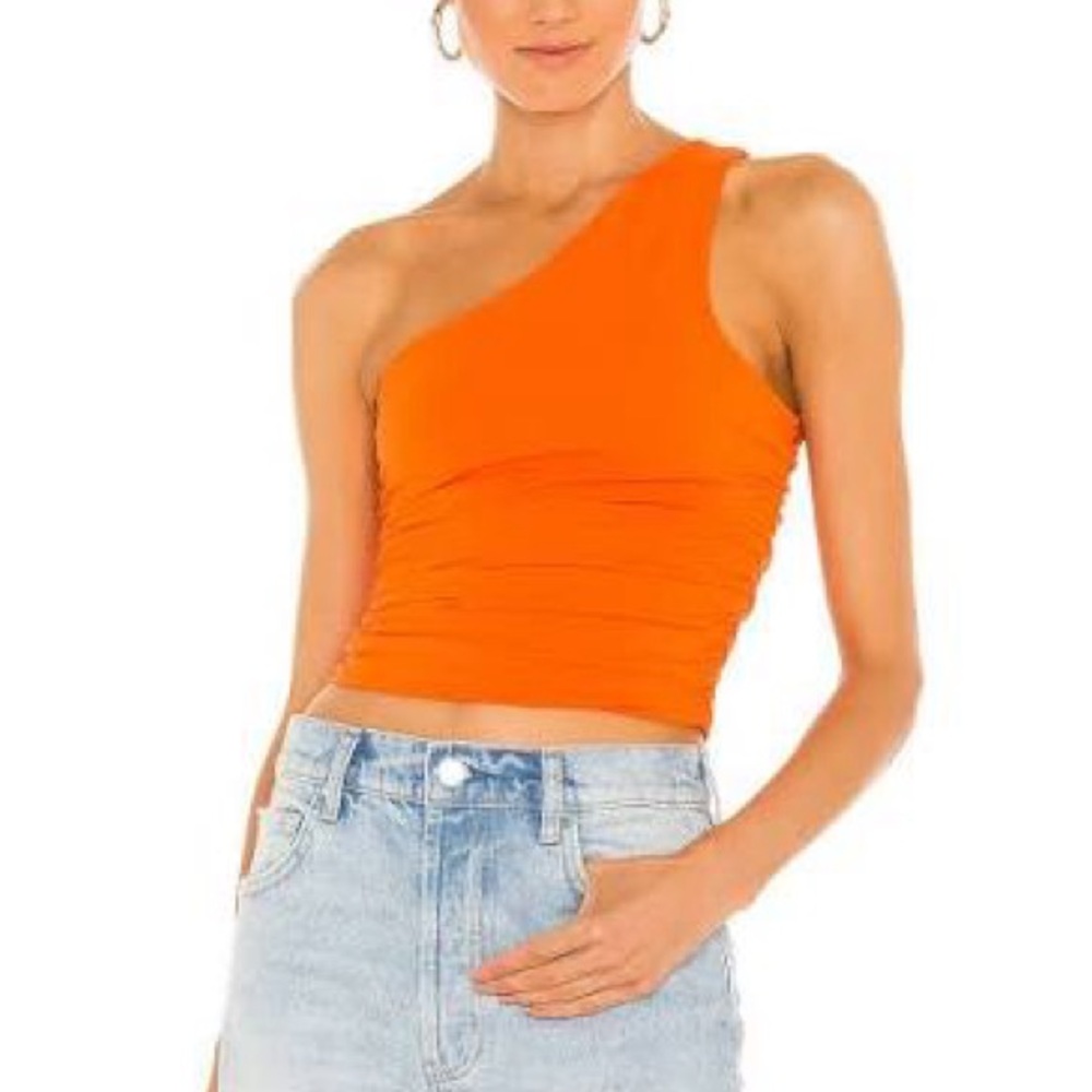 NWOT Superdown Orange One-Shoulder Top